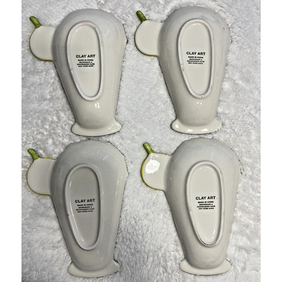 Set of 4 Clay Art Summer Drink Lemon, Straw, Umbrella Dessert Bowls blue - Picture 3 of 3